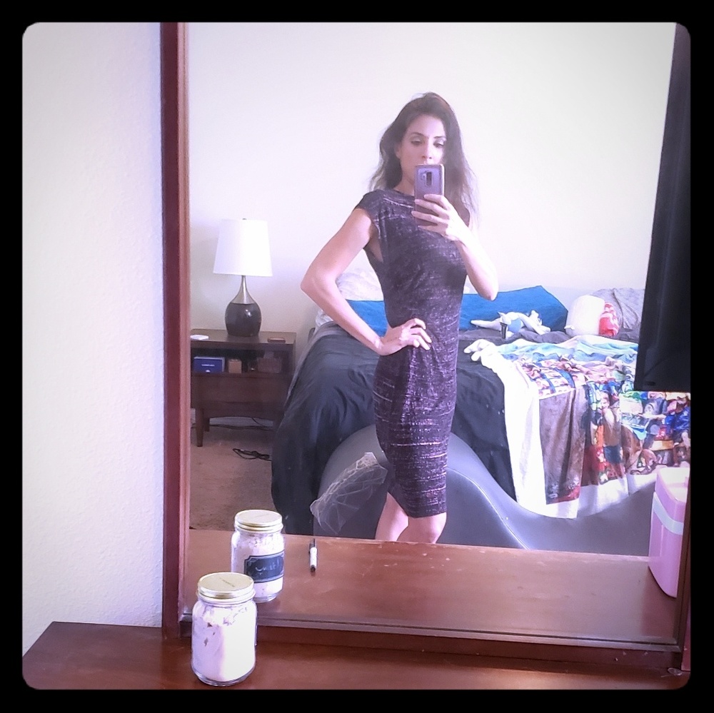 Matrix pattern modern contemporary dress thigh